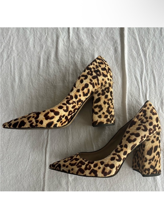Sam Edelman Shoes - Sam Edelman Leopard Print Pointed Block Heel Pumps - Brown/Tan